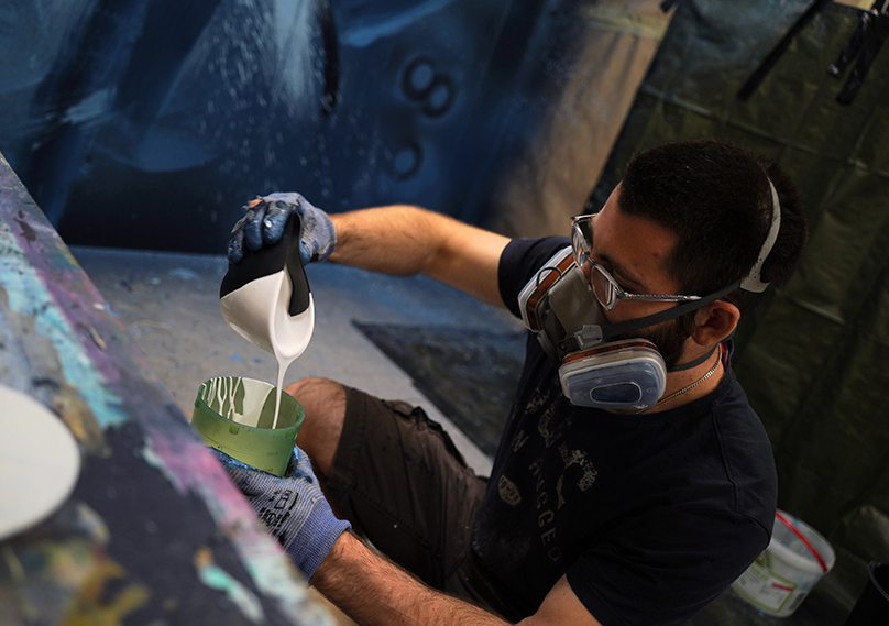 Joscha Heinrichs bei der Arbeit