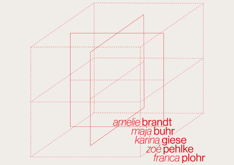 Ausschnitt des Veranstaltungsplakats mit Namen: amelie brandt, maja buhr, karina giese, zoé pehlke, franca plohr