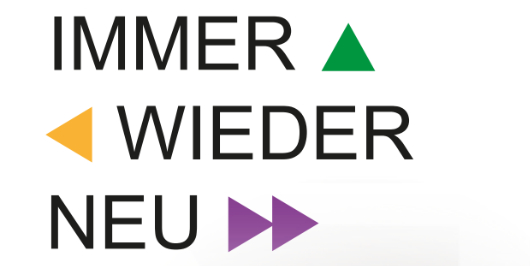 Titel der Ausstellung "IMMER WIEDER NEU"